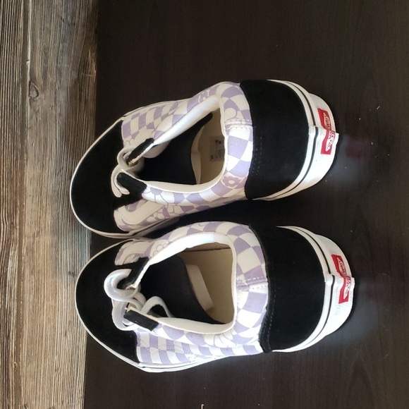 New Vans Old Skool Floral Check Lavender Purple White Black Sneakers - Picture 6 of 10